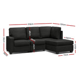 Artiss Modular Sofa Chaise Set 4-seater Dark Grey SBED-C-EP05-DA-GY-ABCE