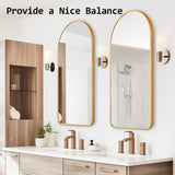 2 Set Wall Arch Mirror Arc Aluminum Frame Bathroom 50x100cm GOLD V274-FT-BM-ALUAC-GD50100-X2