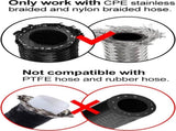 6AN Hose End Fitting Straight Swivel for CPE Braided Hose Black 4PCS V1258-DP02-WO-804