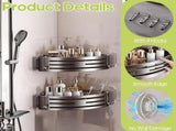 Triangle Shower Caddy, Corner Suction Cup Shower Shelf, No Drilling Bathroom Organizer, Removable V1366-AZ2-W-10759
