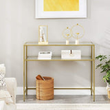 VASAGLE Console Table with Tempered Glass Gold Colour LGT025A01 V227-9101101023060