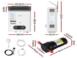 Devanti Portable Gas Water Heater LPG-powered System White With Pump GWH-A-LPG-4DZ-WH-PUMP