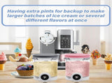 Pints and Lids Replacement Compatible with Ninja Swirl by Creami NC700 Series Ice Cream Makers, 16oz V1188-MS-311-003
