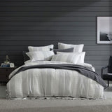 Platinum Collection Hurley Charcoal Cotton Jacquard Stripe Quilt Cover Set Queen V442-LED-QUILTCS-HURLEY-CHARCOAL-QS