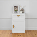 PORTO BEDSIDE TABLE - WHITE - HAMPTONS - HALF MOON BRASS V164-ECS13WHB04G