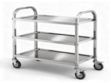 Cefito 3-Tier Stainless Steel Kitchen Trolley with Wheels 89X50X83cm SSKB-201S-3TWHEEL-29