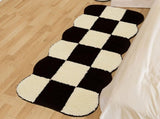 Runner Rug Black White Plaid Pattern Vintage Style Water Absorbent Stain Resistant Runner Carpet for V1294-YM0512-3117220256311