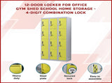 12-Door Locker for Office Gym Shed School Home Storage - 4-Digit Combination Lock V63-838961
