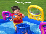 Bestway Kids Inflatable Play Splash Pool with Slide Ball Tossing Toys Coral Basket BW-POOL-PLAY-53167