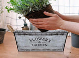 Metal Vintage Flower Pot Flower Bucket Oval Iron Planter 1Pack V1369-AZ3-W-18719