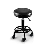 Levede Salon Stool Swivel Bar Stools Black with Black Stand T4498-BKSTAND