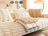 Super Soft Plush Non-Slip Sofa Cushion Covers, Thick Rabbit Plush Sofa Cushion Super Soft Faux Fur V1258-DP02-F-777