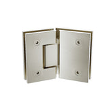 90cm Frameless Diamond Shower Screen Nickel F-Brackets with SS Hinges & Square Double Pull Handle V63-910901