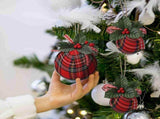 10pcs Xmas Ball 8cm Exquisite Compact Xmas Cloth Ball for Home Holiday Party Wedding Ornament V1294-YM0901-210713XU1045