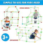 217pcs Kids Construction Fort Building Kit Castles 3D Play House Tent Toys V63-849541