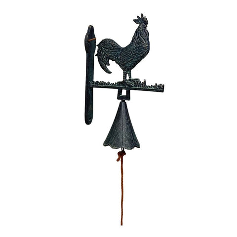 Cast- Iron Rooster Doorpost w Bell 30cm V637-74144RST
