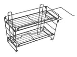 Toilet Storage Shelves Iron Wall Mounted 2 Layers Foldable Grid Home Decoration with Hooks for V1294-YM0716-3112220053012