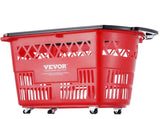 Shopping Baskets, 6PCS, 39L Shopping Carts with Handles, Plastic Rolling Shopping Basket with V952-GXLGSGWLGXLG01IDOV0