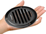 4" Black Soffit Vent Cover with Screen Mesh, 10 Pack Round Metal Air Vent Louver, 5-11/16" Diameter V1258-DP02-C-2144