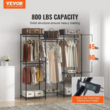 VEVOR Heavy Duty Clothes Rack, Rolling Clothing Garment Rack with 4 Hang Rods & 8 Storage Tiers, V952-FZKCYJ6878348I8KKV0