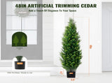 2 Pack 4' Artificial Cedar Topiary Tree Faux Plant UV Decor In/Outdoor V952-XSRGXJS48YCA5XA8BV0
