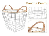 Woven Iron Wire Storage Basket for Bedroom, Stylish Organizer for Sundries, Clutter Holder & V1370-AZ4-14045
