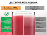 EUROCHEF Cold Press Slow Juicer Machine, Large Chute, 200W, White V219-INCJCPEC15WA