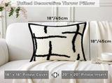 Boho Decorative Throw Pillows with Inserts, 18" x 18" Soft Tufted Modern Chenille Pillow, Pillows V1258-DP02-C-3199