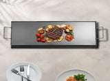 Carbon Steel Griddle, 32x14 inch Universal Flat Top Rectangular Plate, Gas Grill Griddle for BBQ V952-DCJPTG3214INVTJ16V0