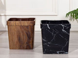Modern Plastic Waste Bin with Marbling Design for Kitchen or Bedroom Black Storage .5 Gallons V1366-AZ2-W-13163