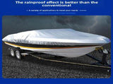Silver Heavy Duty Waterproof V-Hull Boat Cover 11-13FT Marine Grade Outdoor UV Protection for V888-ELOSUNG43218