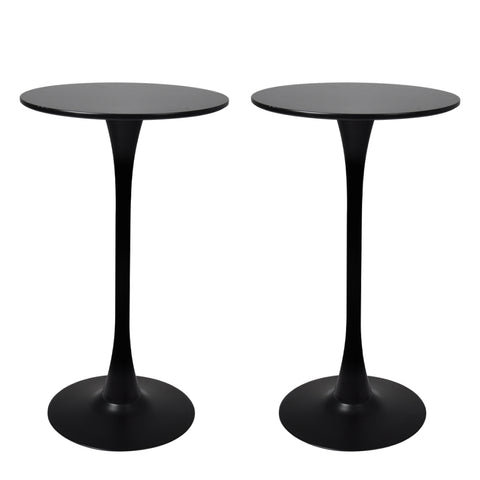 Levede 2x Round Bar Table Pub Tables Black CH1103-2-BK