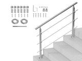 47.2in Handrails for Outdoor Steps 3 Crossbars Staircase for Porch Deck V952-BXGSLZFS120CCRS3EV0