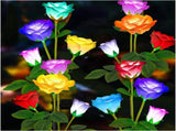 Solar Garden Lights - Upgraded Outdoor Light, 7 Color Changing Rose Lights for Yard,Garden V1366-AZ2-W-02037