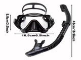 Snorkeling mask breathing tube set, large frame silicone leak-proof and anti-fog snorkeling V1105-YAQSMJ-01