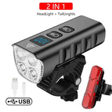 6400mAh USB Rechargeable Bike Light Black V728-OBA1005006997654183