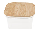 Food Storage Jars Plastic Airtight Containers with Bambusoideae Lids Kitchen Square Clear Canisters V1294-YM0901-3118250039811