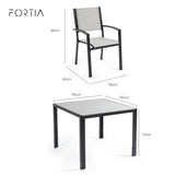 Fortia 5pc Outdoor Dining Furniture Set, 90 x 90cm Table and Chairs Setting for Outside V219-OTDODSFOS9SS4T