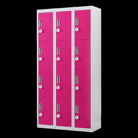 12-Door Locker for Office Gym Shed School Home Storage - 3-Digit Combination Lock V63-838911