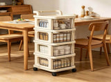 Rolling Storage Cart with Drawers Plastic Storage Drawer Unit on Wheels Mobile Organizer Cart for V1366-AZ2-W-13065