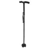 Aluminum Alloy Telescopic Crutches Walking Sticks Outdoor Elderly Cane With Torch V1294-YM0714-3114210162211