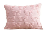 2PCS Pink Bow Throw Pillow Covers - 18 Inch Decorative Pillow Covers, Soft Plush Fluffy Bowknot V1366-AZ2-W-16456