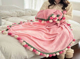 Pink Mist Gradient Rose Bouquet Blanket a versatile, all-season blanket, perfect for office naps V1232-MGHT002
