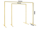Golden Square Arch Adjustable 1M-2M Flower Rack Backdrop Stand Balloon Arch Stand for V985-WEDDINGARCHSQUARE