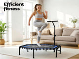 Everfit 48inch Hexagon Fitness Trampoline Rebounder Adjustable Handrail Blue TRAMPO-C-MINI48-H-BLBK