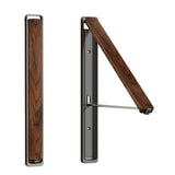 2 Pack White and Brown Wall Mounted Foldable Clothes Hanger Rack - Retractable Space Aluminium V888-ELOSUNG36677