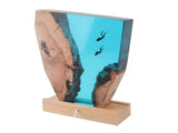 Diver Night Light Colorful LED Wooden Resin Ocean Bedside Lamp Desktop Art Ornament For Office V1294-YM0901-3119250009711
