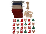1 Set Holiday Burlap Treat Bags Advent Calendar Bags Imitation Linen Gift Holding Families Christmas V1370-AZ4-11520