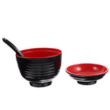 HOOWIFFY Traditional Japanese Miso Soup Bowl Set, Round Black Ceramic, 10x10x9.5cm, Perfect for V1189-WXFWAL-20260326-02408