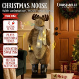 Christabelle 1.5m Musical LED Animated Christmas Moose Decoration Light-Up Lantern Ornament 112_NK107
